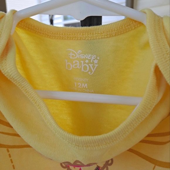 🟡 Disney Belle Baby Girl 12 Months Snap Between The Legs Onesie - Picture 4 of 7